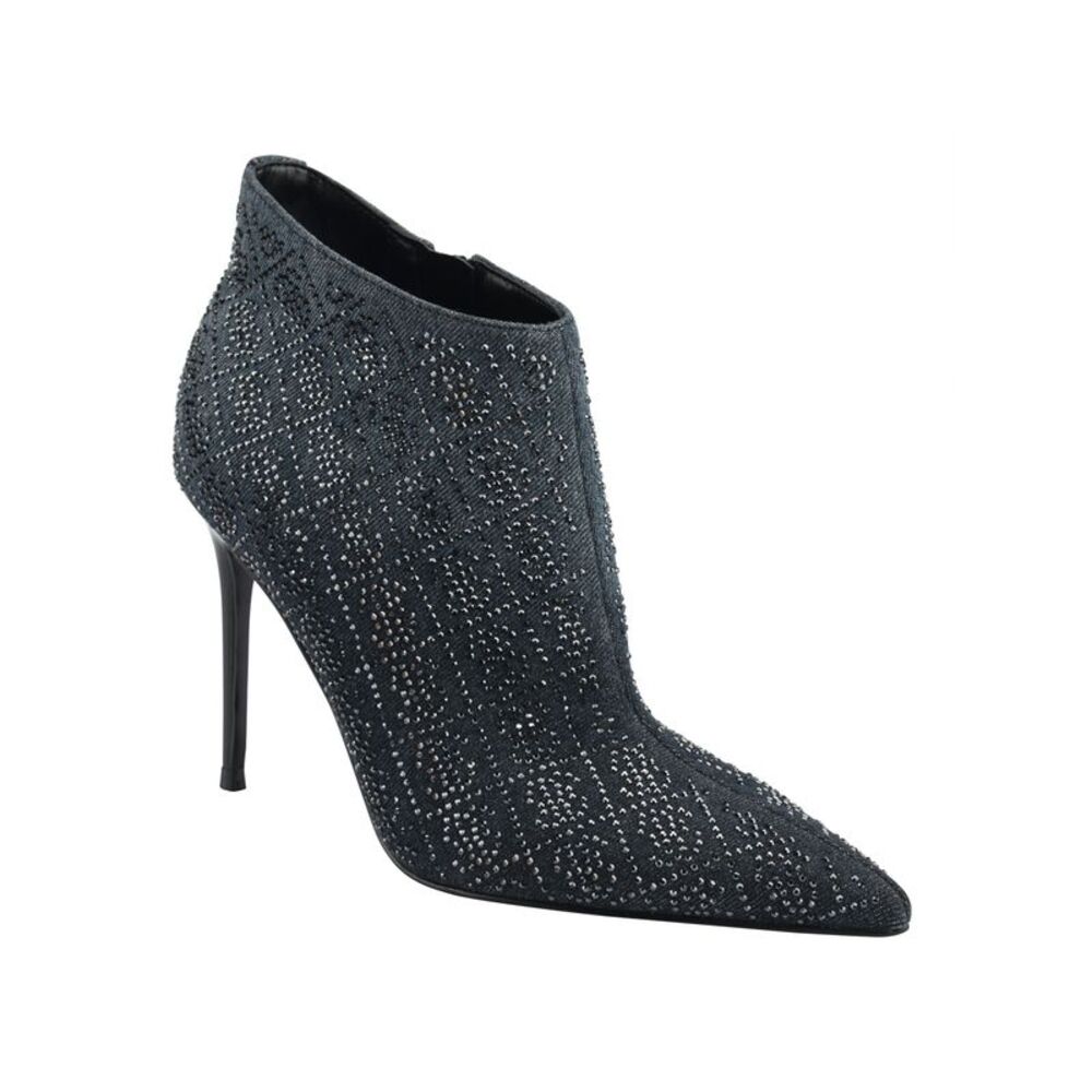 GUESS Womens Black Embellished Comfort Fazzie Pointed Toe Stiletto Booties 9 M
